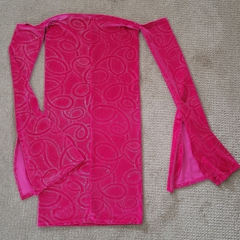 Twiley Collection NWOT Off The Shoulder Bardot Bell Sleeve Sequin Party Dress - Picture 10 of 15